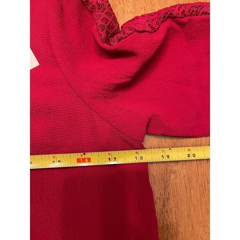 Papermoon StitchFix Blouse Small Petite Shirt Top Lace Red Tunic Gold Button NEW - Picture 5 of 6